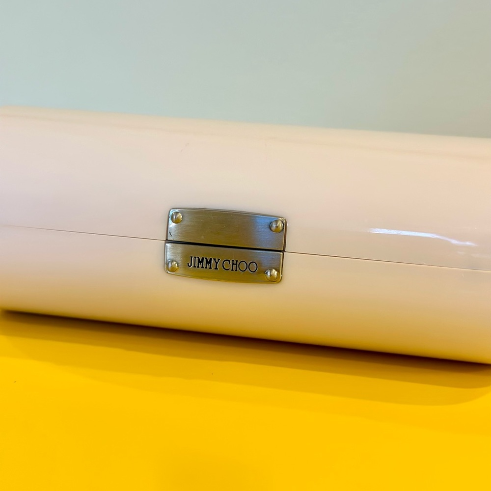 Jimmy Choo Hard Eyeglasses / Sunglasses Case - White & Silver - Picture 4 of 15